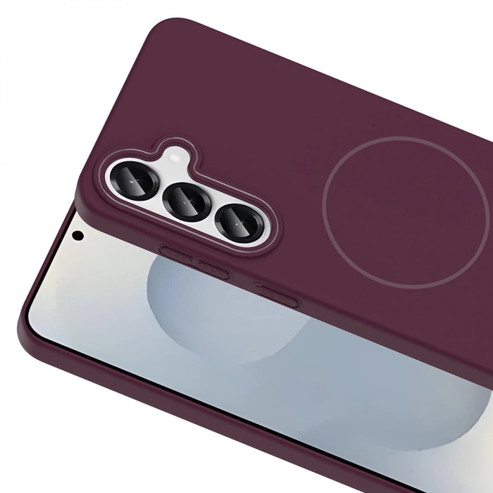 Galaxy S25 Plus Kılıf M-safe Şarj Özellikli Zore Ruby Sert Kapak