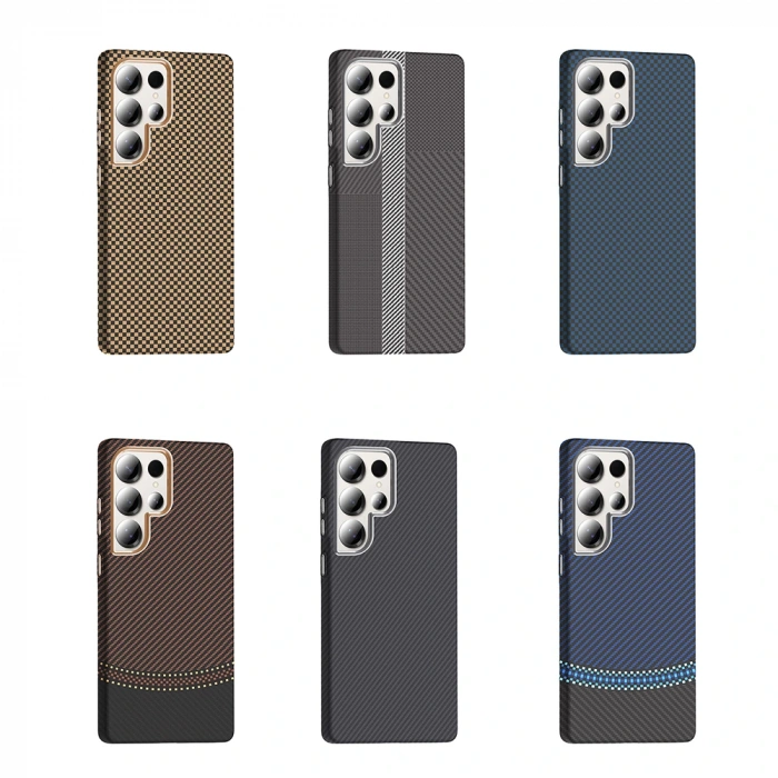 Galaxy S25 Ultra Kılıf M-safe Şarj Özellikli Karbon Fiber Görünümlü Zore Gros Kapak