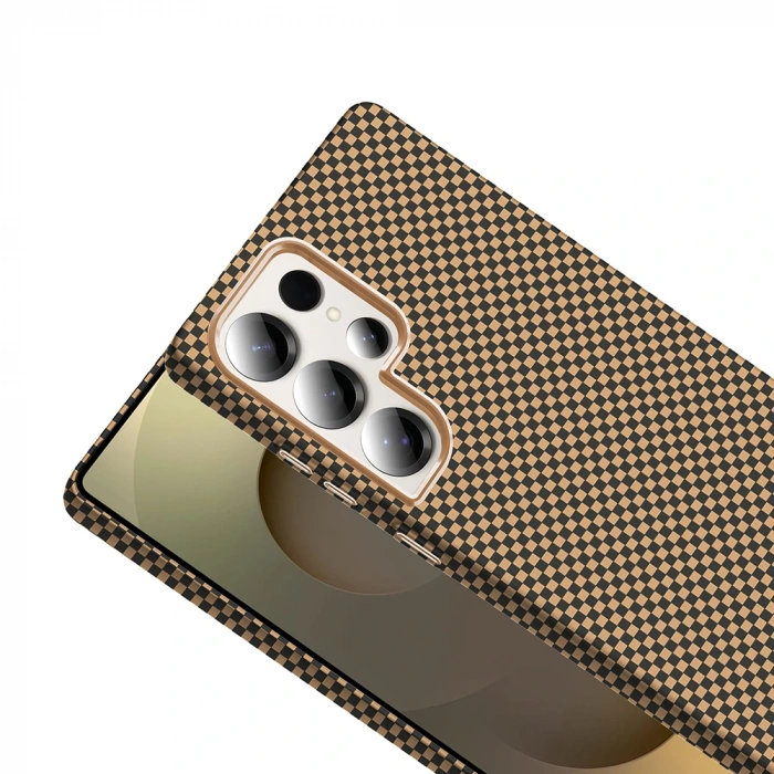 Galaxy S25 Ultra Kılıf M-safe Şarj Özellikli Karbon Fiber Görünümlü Zore Gros Kapak