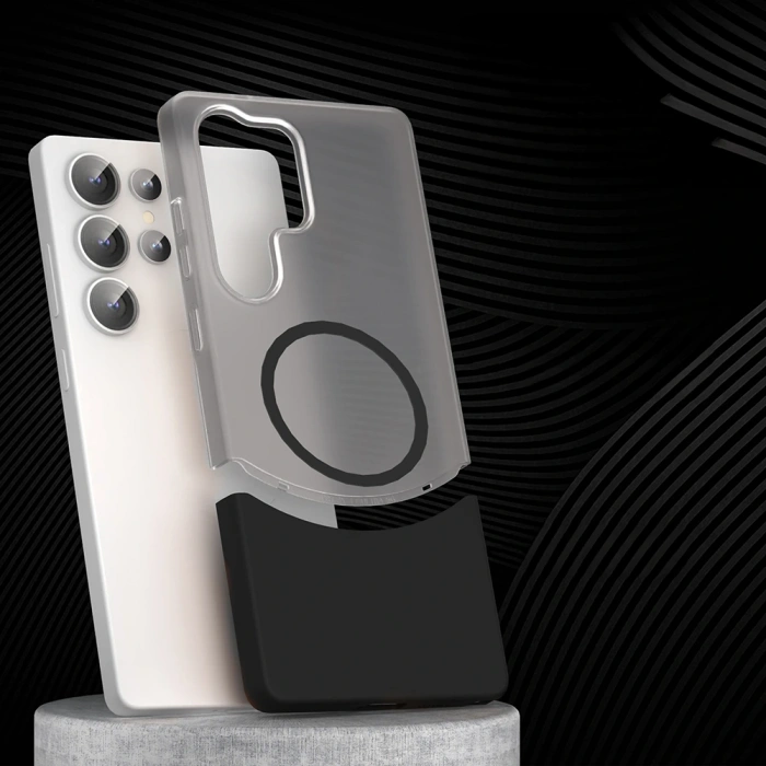 Galaxy S25 Ultra Kılıf M-Safe Şarj Özellikli Mıknatıslı Zore Duble Kapak