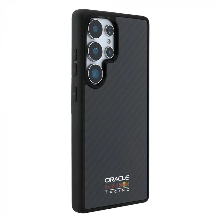 Galaxy S25 Ultra Kılıf Redbull Orjinal Lisanslı M-safe Şarj Özellikli Karbon Fiber Tasarımlı Parlayan Logolu Kapak