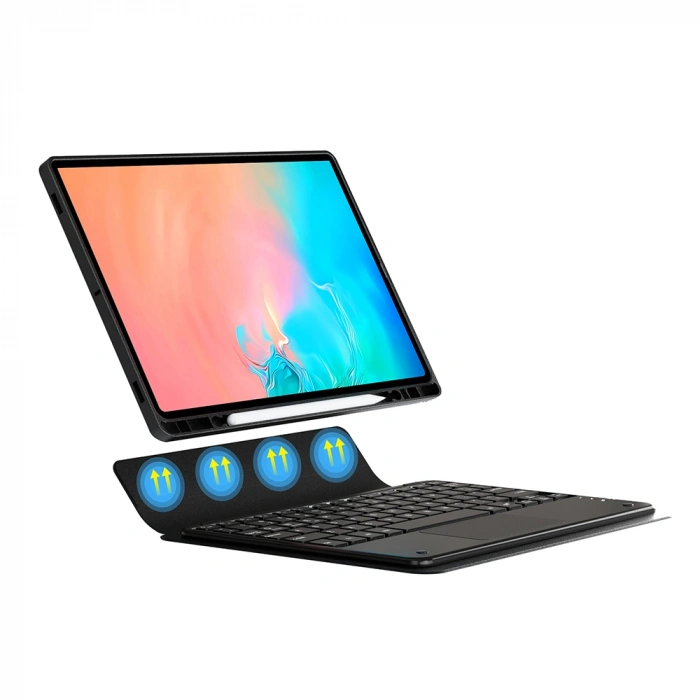 Galaxy Tab S11 Ultra Zore Border Keyboard Bluetooh Bağlantılı Standlı Klavyeli Tablet Kılıfı