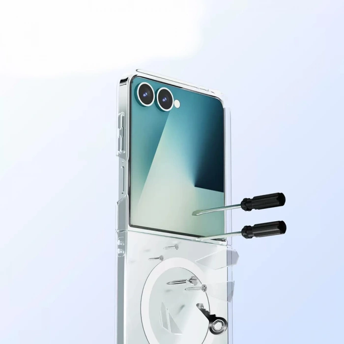 Galaxy Z Flip 7 Kılıf Kamera Korumalı M-safe Sert PC Zore Porto Kapak