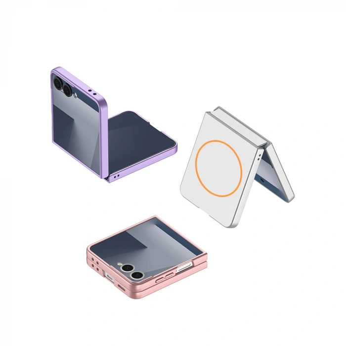 Galaxy Z Flip 7 Kılıf Wireless Şarj Özellikli Zore Kıpta M-safe Kapak