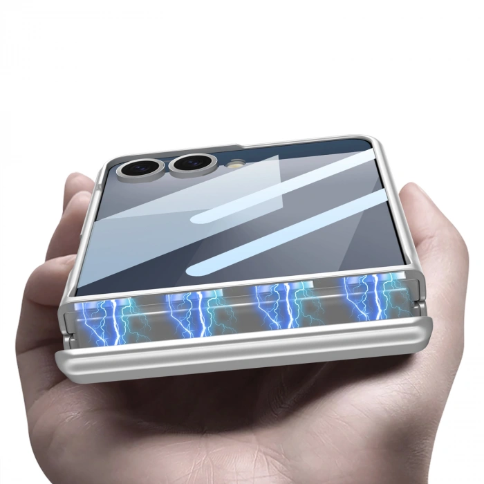 Galaxy Z Flip 7 Kılıf Zore Kıpta Standlı Kapak