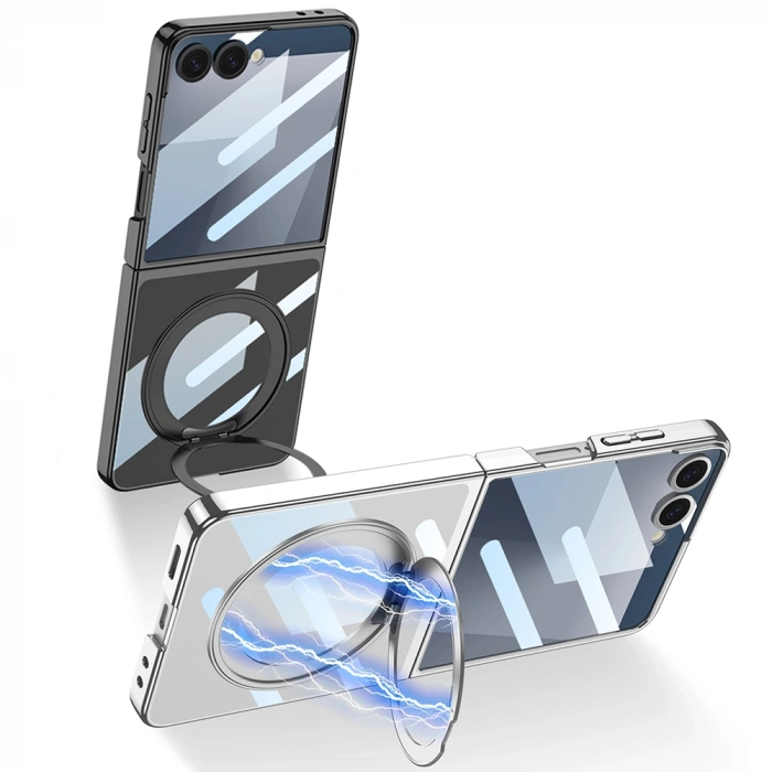 Galaxy Z Flip 7 M-safe Şarj Özellikli Zore Kıpta KPT-02 Standlı Kapak
