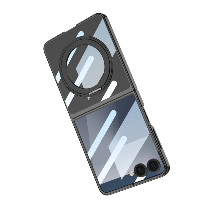 Galaxy Z Flip 7 M-safe Şarj Özellikli Zore Kıpta KPT-02 Standlı Kapak