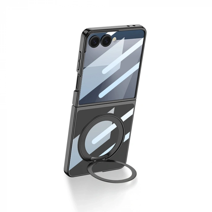 Galaxy Z Flip 7 M-safe Şarj Özellikli Zore Kıpta KPT-02 Standlı Kapak