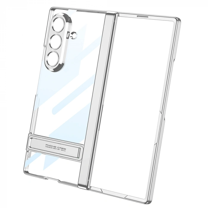 Galaxy Z Fold 7 Kılıf Kamera Korumalı Şeffaf Tasarımlı Zore Lego Standlı Kapak