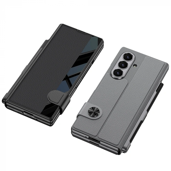 Galaxy Z Fold 7 Kılıf Kamera Korumalı Zore Kıpta Aynalı Kalem Bölmeli Fest Kapak