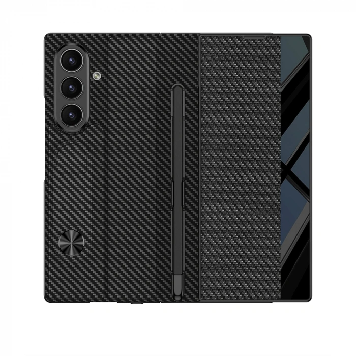 Galaxy Z Fold 7 Kılıf Kamera Korumalı Zore Kıpta Aynalı Kalem Bölmeli Fest Kapak