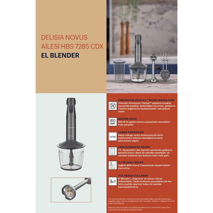 Grundig HBS 7285 CDX Delisia Novus Blender Seti