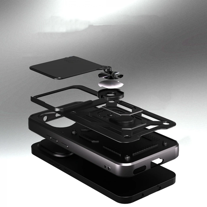 Honor 400 Kılıf Magnetik Standlı Kamera Korumalı Zore Sürgülü Vega Kapak