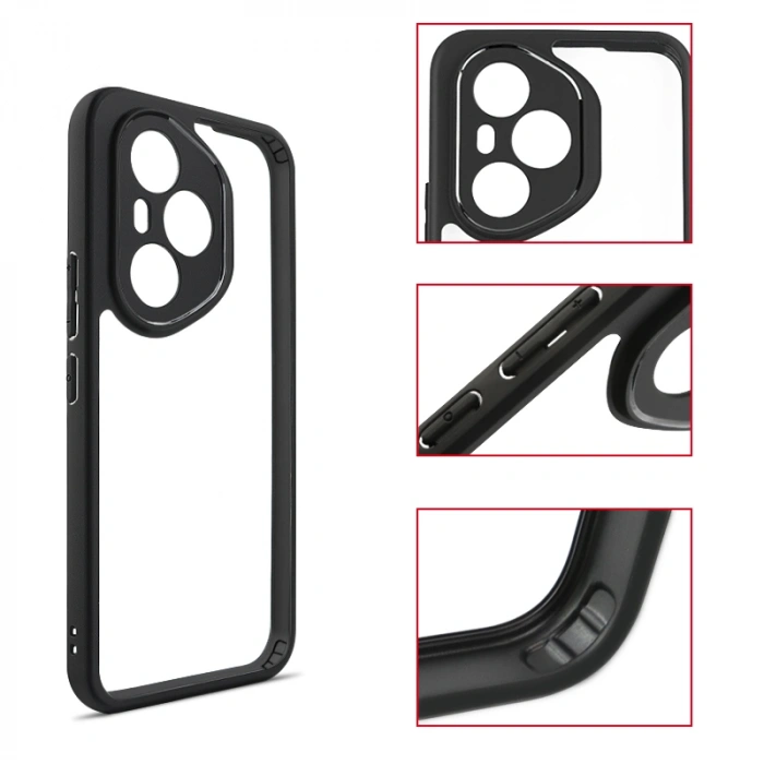 Honor 400 Pro Kılıf Kamera Korumalı Şeffaf Arka Yüzey Zore New Roll Kapak