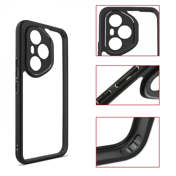 Honor 400 Pro Kılıf Kamera Korumalı Şeffaf Arka Yüzey Zore New Roll Kapak