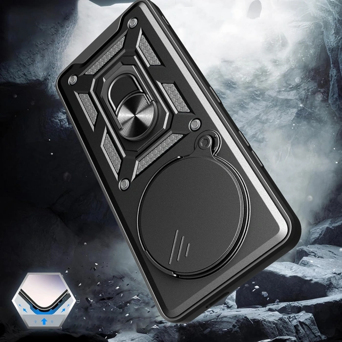 Honor Magic 7 Lite Kılıf Magnetik Standlı Kamera Korumalı Zore Sürgülü Vega Kapak