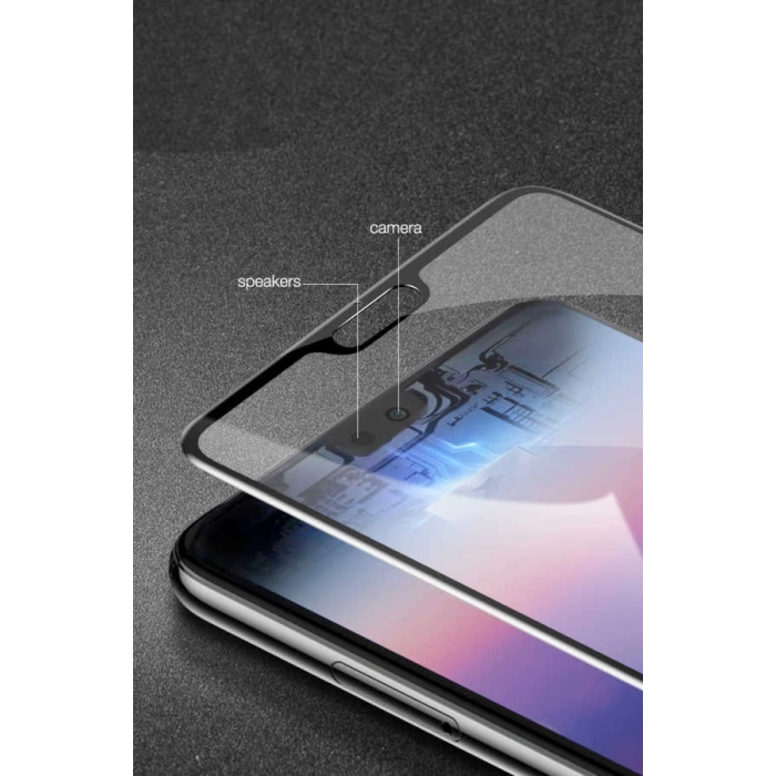 Huawei P20 Pro Zore Kenarları Kırılmaya Dayanıklı Cam Ekran Koruyucu