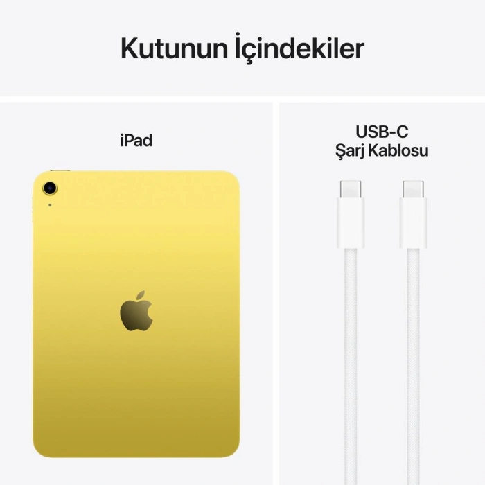 iPad A16 128GB Wi-Fi 11Liquid Retina Ekran iPadOS Tablet (MD4D4TU/A) - Sarı