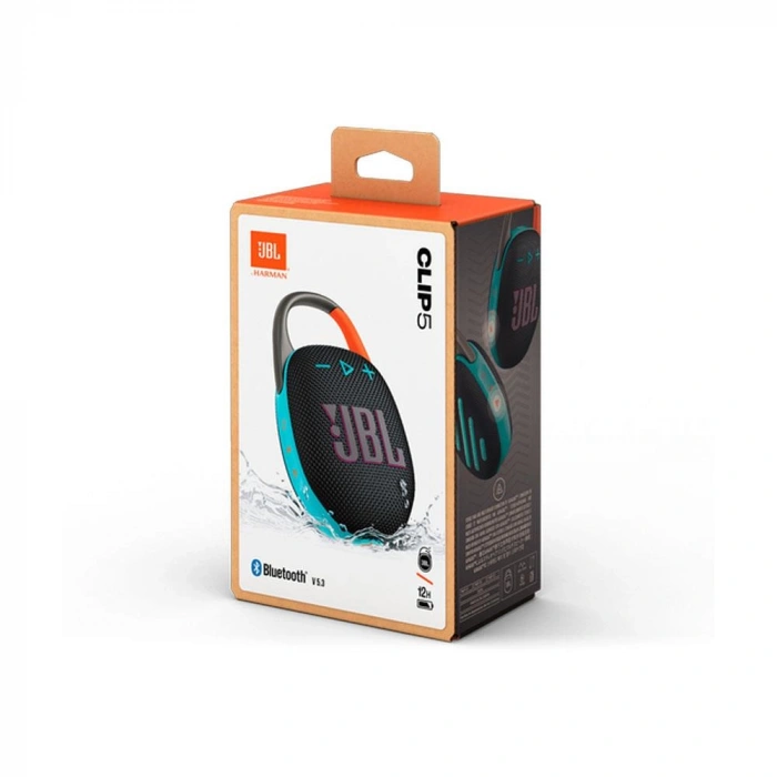 JBL Clip 5 Taşınabilir Bluetooth Hoparlör - Siyah/Turuncu