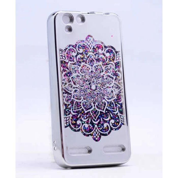 Lenovo Vibe K5 Kılıf Zore Lazer Çiçekli Sıvılı Silikon