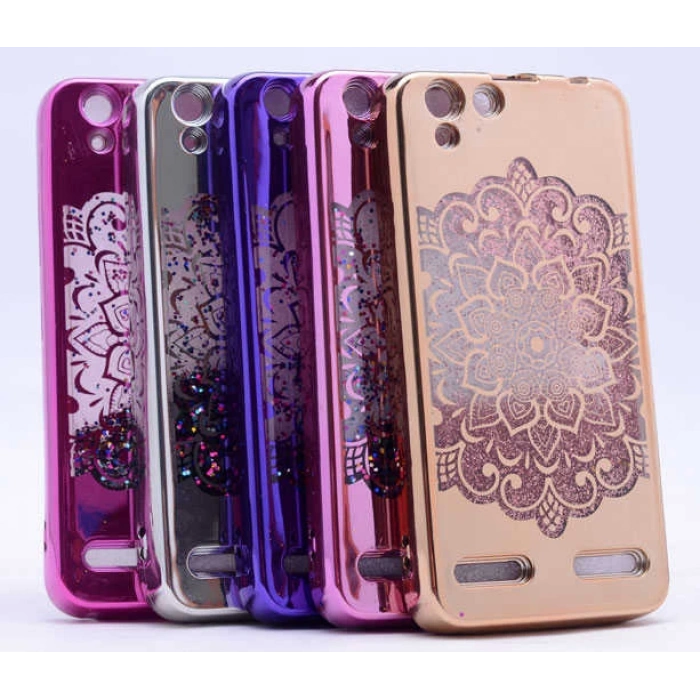 Lenovo Vibe K5 Kılıf Zore Lazer Çiçekli Sıvılı Silikon