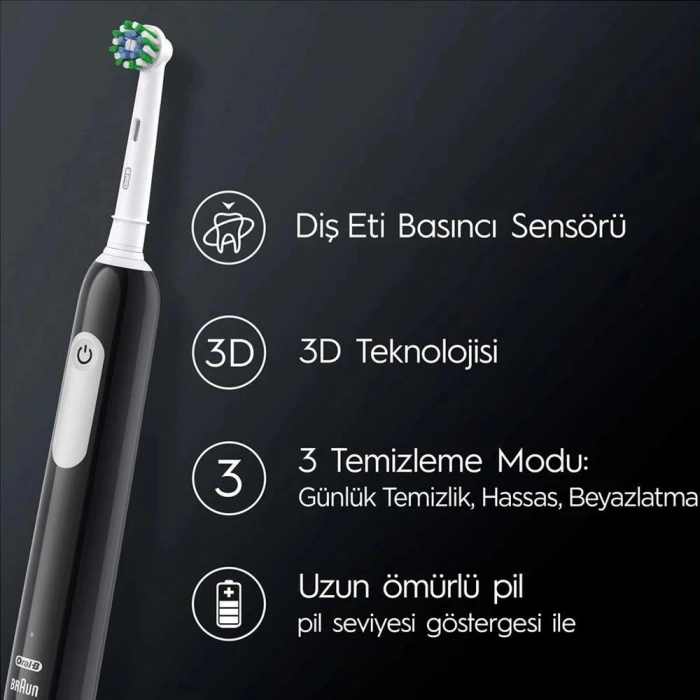 Oral-B Pro 1 Series 1 İkili Paket Siyah ve Mavi Şarjlı Diş Fırçaları