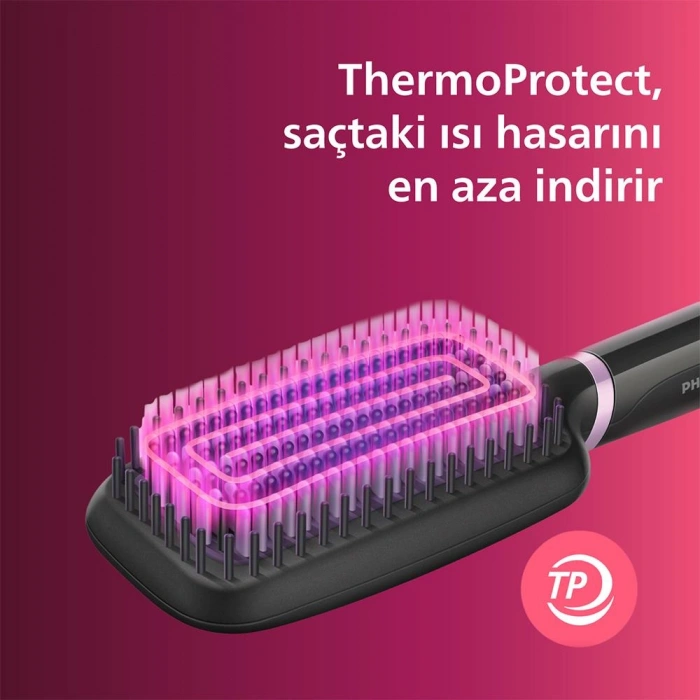 Philips BHH880/00 Isıtmalı Saç Düzleştirici Tarak Siyah-Pembe