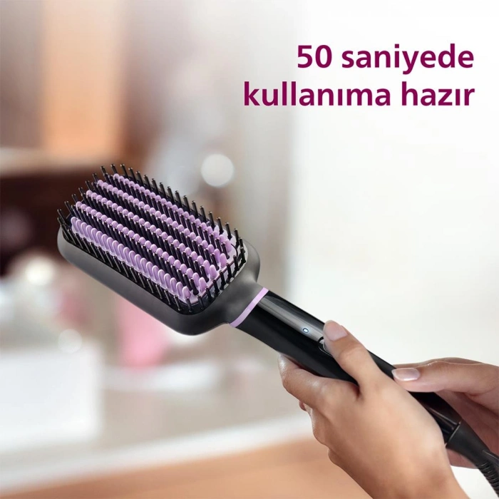 Philips BHH880/00 Isıtmalı Saç Düzleştirici Tarak Siyah-Pembe