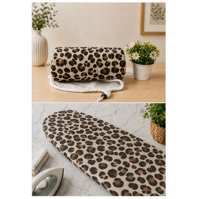 Pionny Keçeli Ütü Masası Kılıfı - 55x140 cm - Leopar