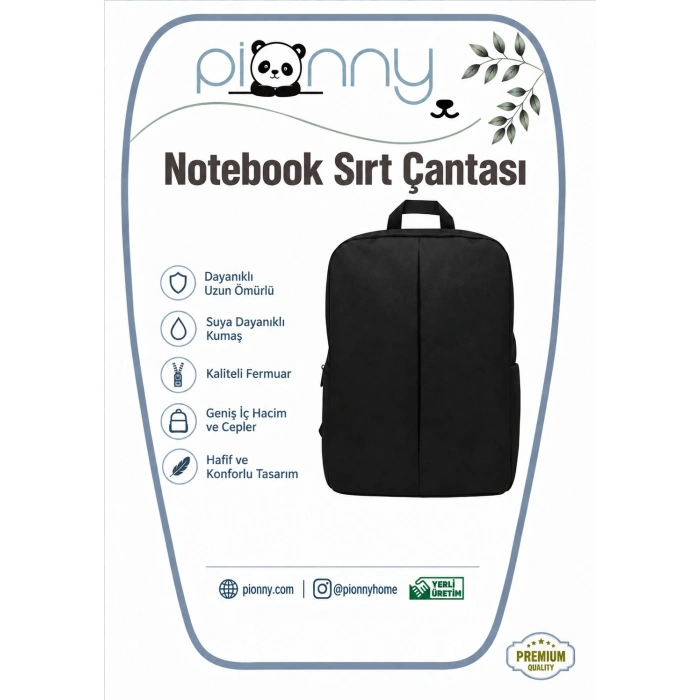 Pionny Notebook Sırt Çantası - Siyah