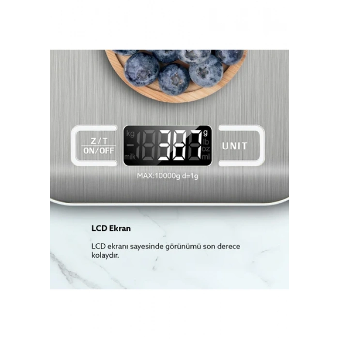RossClean Assistant LED Ekranlı Hassas Dijital Mutfak Tartısı 10KG-1GR