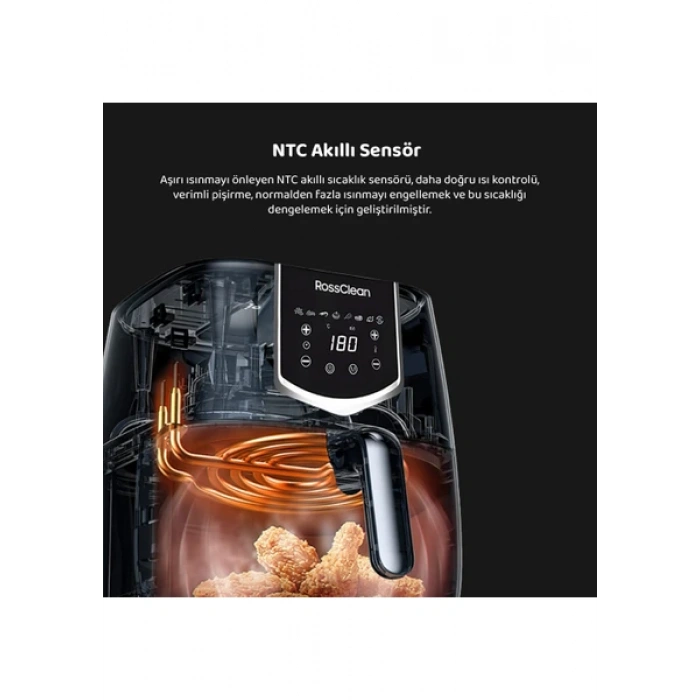 RossClean Cook Fresh 5,5L Dijital Airfryer Fritöz