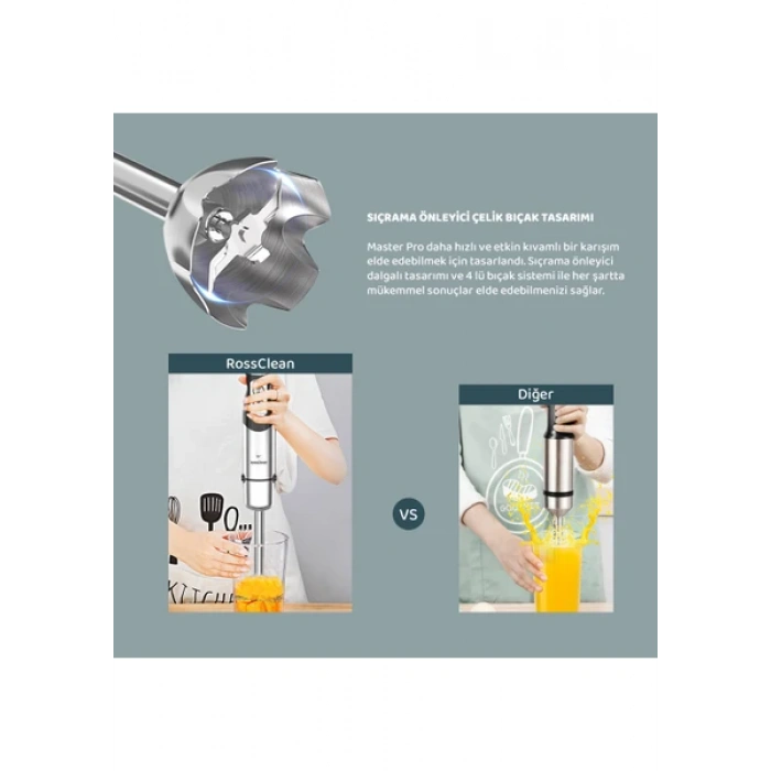 RossClean Master Pro El Blenderi 1000W Siyah