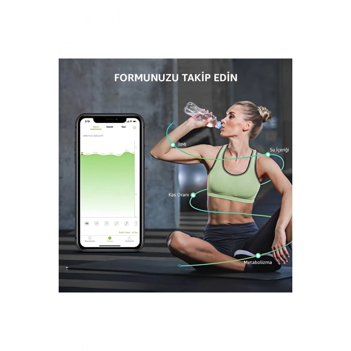 RossClean Smart Life 2 Yağ Ölçer Fonksiyonlu Akıllı Bluetooth Tartı Beyaz