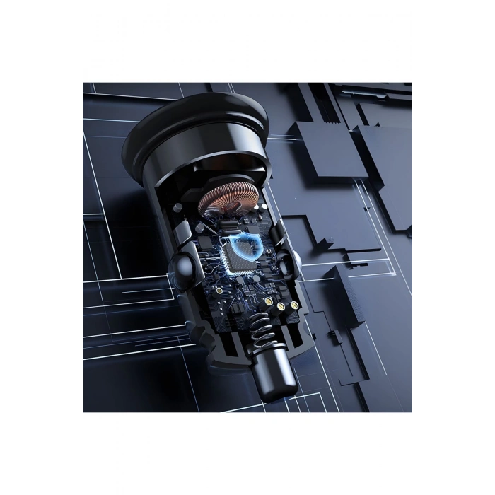 Rosstech 20w PD + Usb-A Quick Charge 3.0 Süper Hızlı Dual Port Araç Çakmaklık Şarj Cihazı Siyah