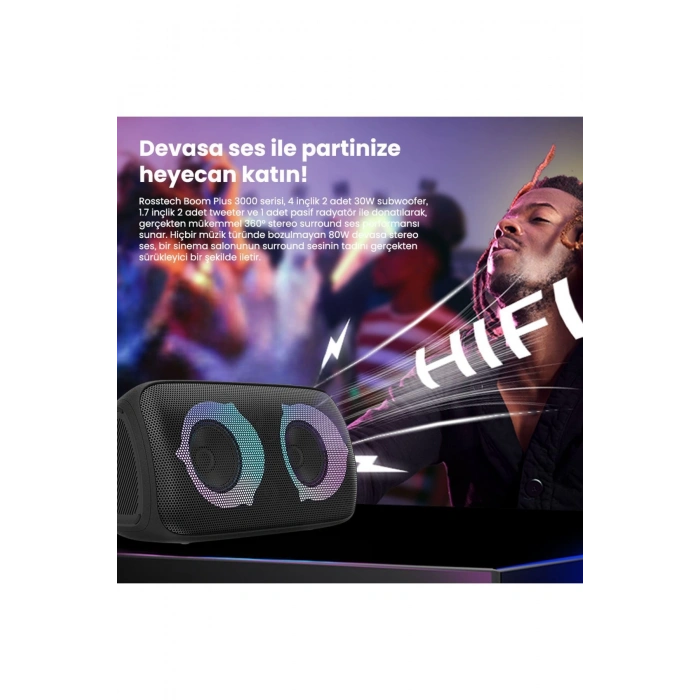 Rosstech Soundparty Boom Plus 3000 Party Hoparlör
