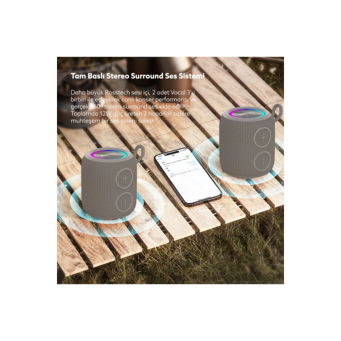 Rosstech Soundparty Vocal 3 Pro Bluetooth Hoparlör Gri