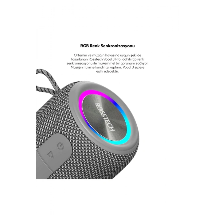 Rosstech Soundparty Vocal 3 Pro Bluetooth Hoparlör Gri