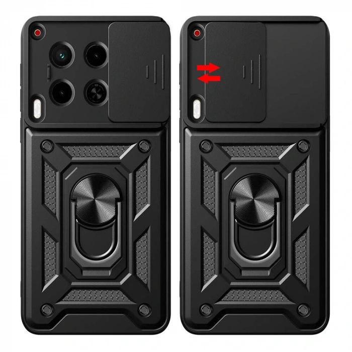 Tecno Camon 30 Kılıf Magnetik Standlı Kamera Korumalı Zore Sürgülü Vega Kapak
