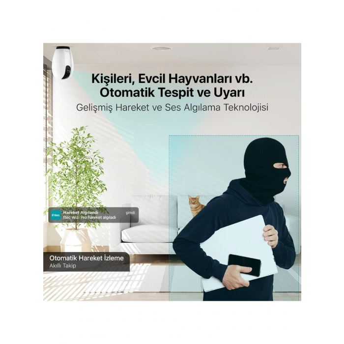 Ttec Wizi Pro Full HD 360 Derece Tak Çalıştır Wi-Fi Akıllı Kamera