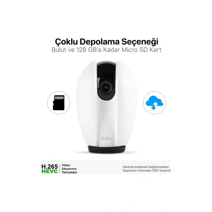 Ttec Wizi Pro Full HD 360 Derece Tak Çalıştır Wi-Fi Akıllı Kamera
