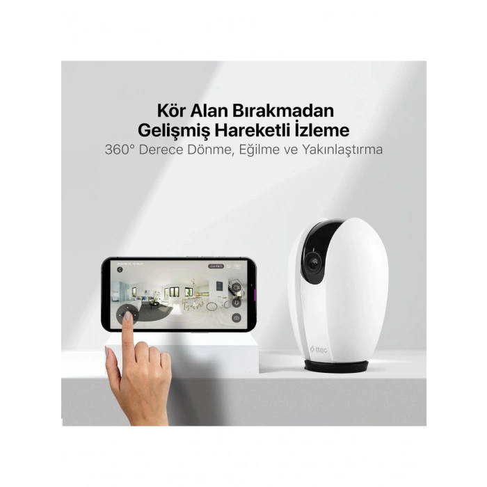 Ttec Wizi Pro Full HD 360 Derece Tak Çalıştır Wi-Fi Akıllı Kamera