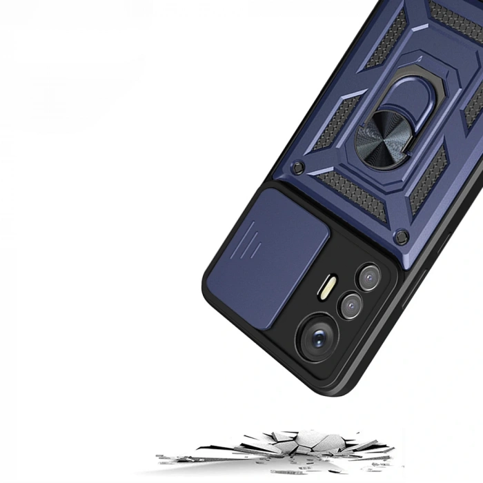 Xiaomi Mi 12 Lite Kılıf Magnetik Standlı Kamera Korumalı Zore Sürgülü Vega Kapak