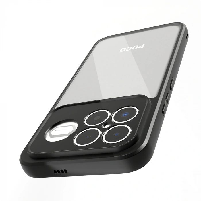 Xiaomi Poco F8 Ultra Kılıf Kamera Korumalı Şeffaf Arka Yüzey Zore New Roll Kapak