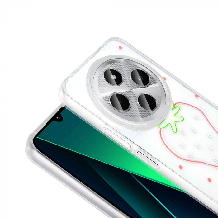 Xiaomi Redmi 14C 4G Kılıf Şeffaf Figürlü Zore Folk Sert Kapak