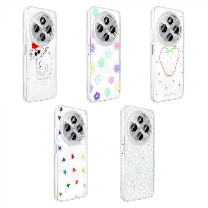 Xiaomi Redmi 14C 4G Kılıf Şeffaf Figürlü Zore Folk Sert Kapak