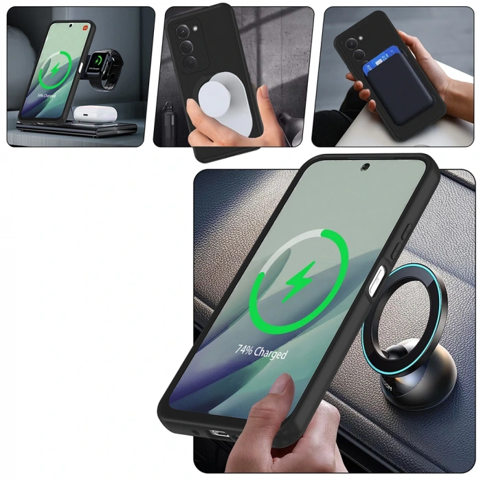 Xiaomi Redmi 15 Kılıf M-safe Şarj Özellikli Standlı Zore Samara Kapak