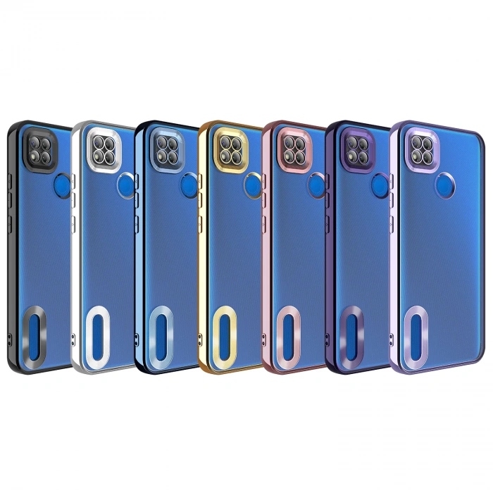 Xiaomi Redmi 9C Kılıf Kamera Korumalı Logo Gösteren Zore Omega Kapak