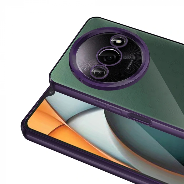 Xiaomi Redmi A3 4G 2024 Kılıf Kamera Korumalı Logo Gösteren Zore Omega Kapak