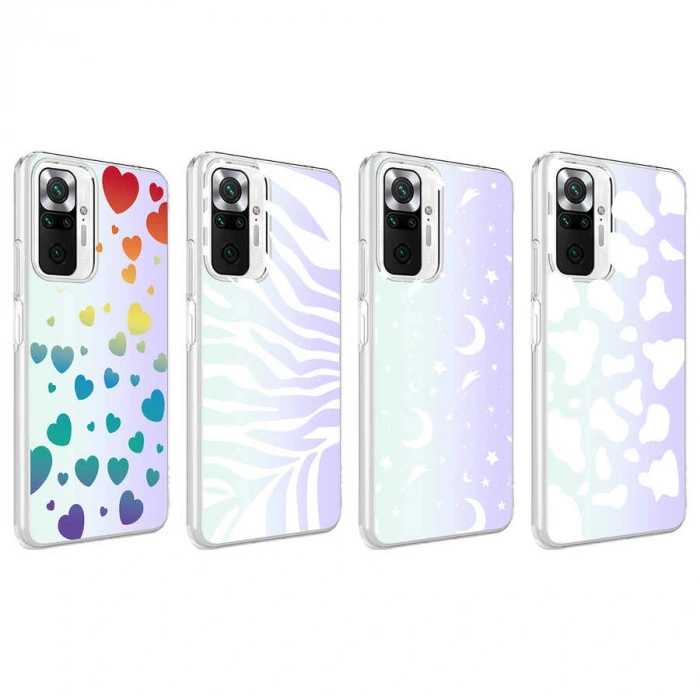 Xiaomi Redmi Note 10 Pro Kılıf Zore M-Blue Desenli Kapak